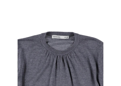 AARON ESH Mens Ruched Neck Crewneck Jumper Grey Long Sleeve Size 24 RRP 260 — View 6
