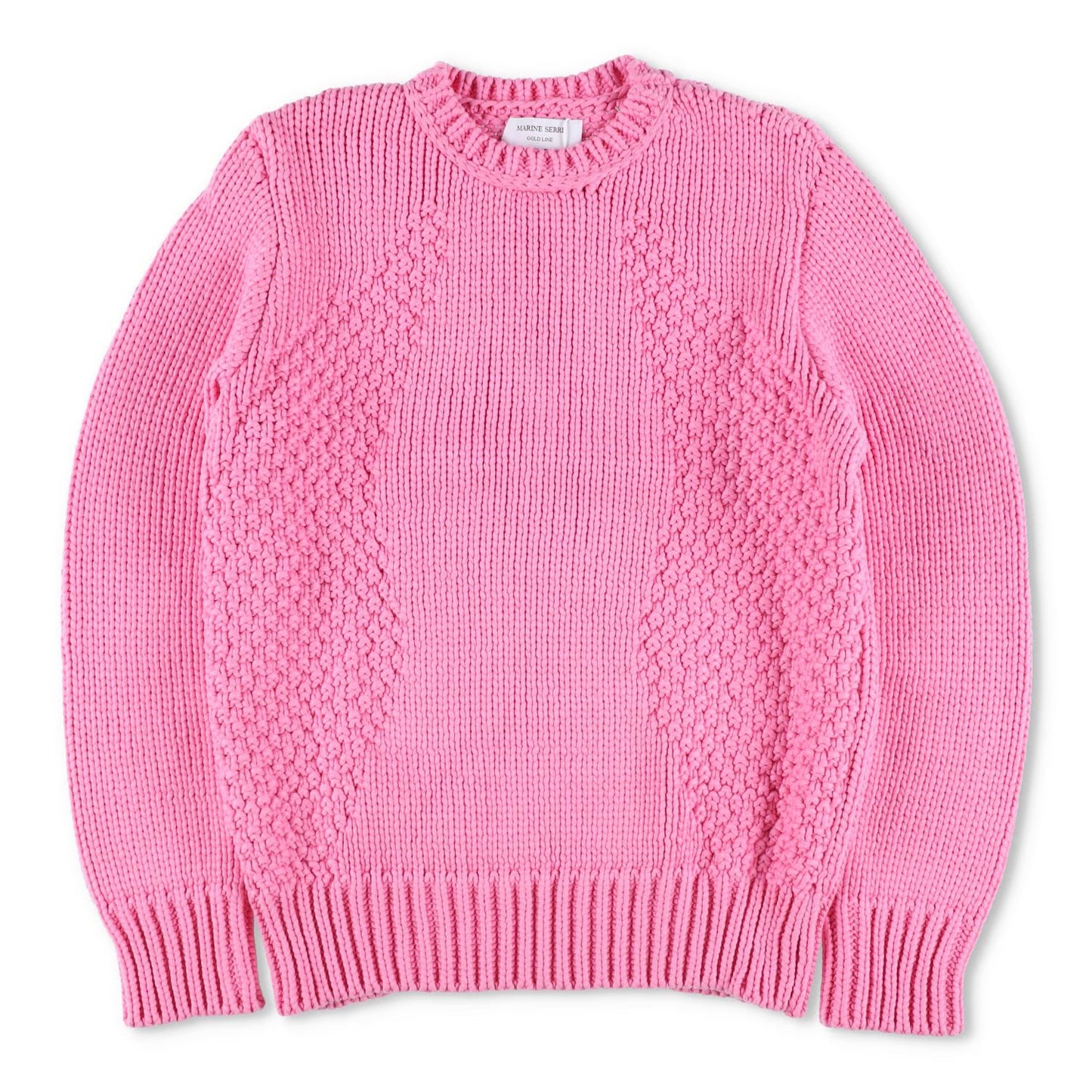 MARINE SERRE Womens Jumper Chunky Knit Crewneck Pullover Pink Size XS RRP 1120