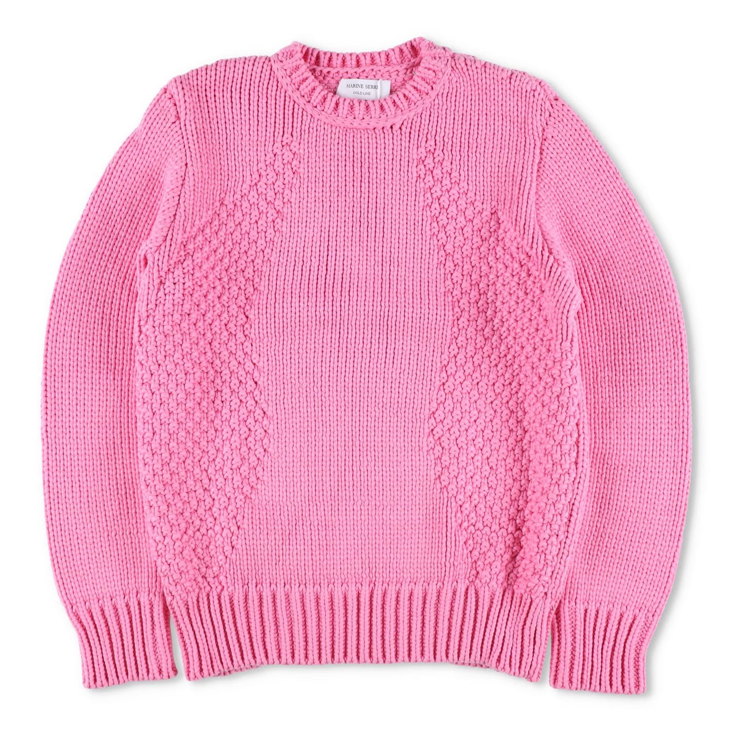 MARINE SERRE Womens Jumper Chunky Knit Crewneck Pullover Pink Size XS RRP 1120