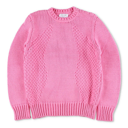 MARINE SERRE Womens Jumper Chunky Knit Crewneck Pullover Pink Size XS RRP 1120