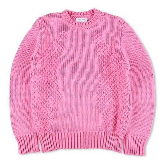 MARINE SERRE Womens Jumper Chunky Knit Crewneck Pullover Pink Size XS RRP 1120