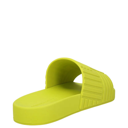 BOTTEGA VENETA Womens Slides Flat Rubber Geometric Print Green UK 5 RRP 300 — View 6