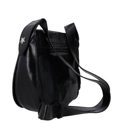 JUST CAVALLI Womens Saddle Handbag Black Leather Silver Buckle Closure M RRP 300 — View 3