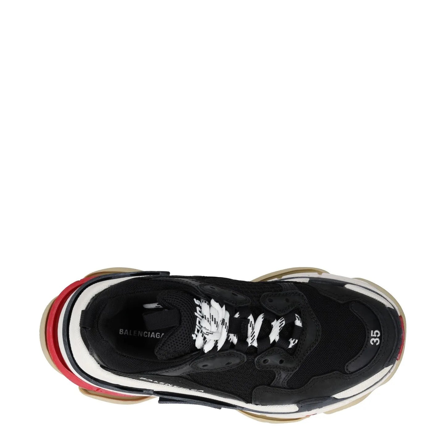 BALENCIAGA Womens Trainers Black White Red Leather Chunky Sole UK 2 RRP 865 — View 7