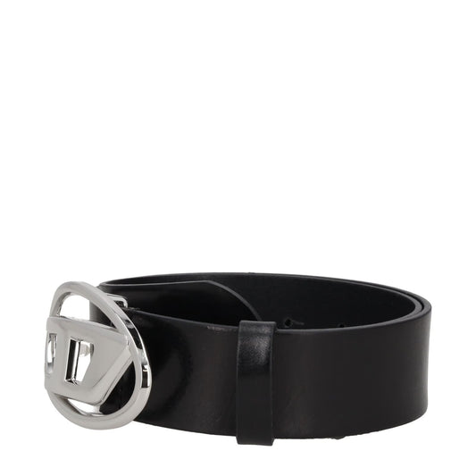 DIESEL Womens Silver Hardware Logo 4 cm Leather Belt Black Size 70 RRP 130 — View 2
