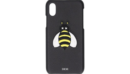 DIOR Bee Hard Phone Case Fits Apple iPhone X Black White Yellow RRP 310