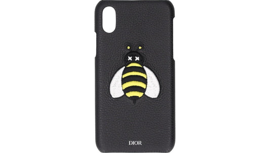 DIOR Bee Hard Phone Case Fits Apple iPhone X Black White Yellow RRP 310