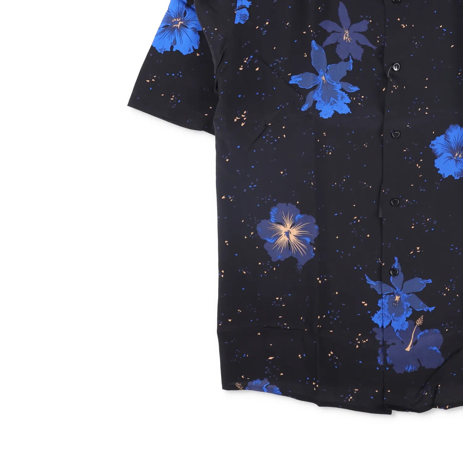 SAINT LAURENT Mens Shirt Silk Print Button-Up Black Short Sleeve Size 37 RRP 950 — View 3