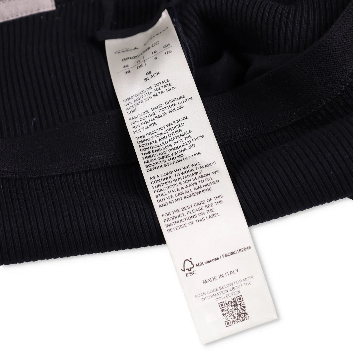 RICK OWENS Womens Knee Length Skirt Mid Waist Fitted Black Size 42 RRP 404 — View 6