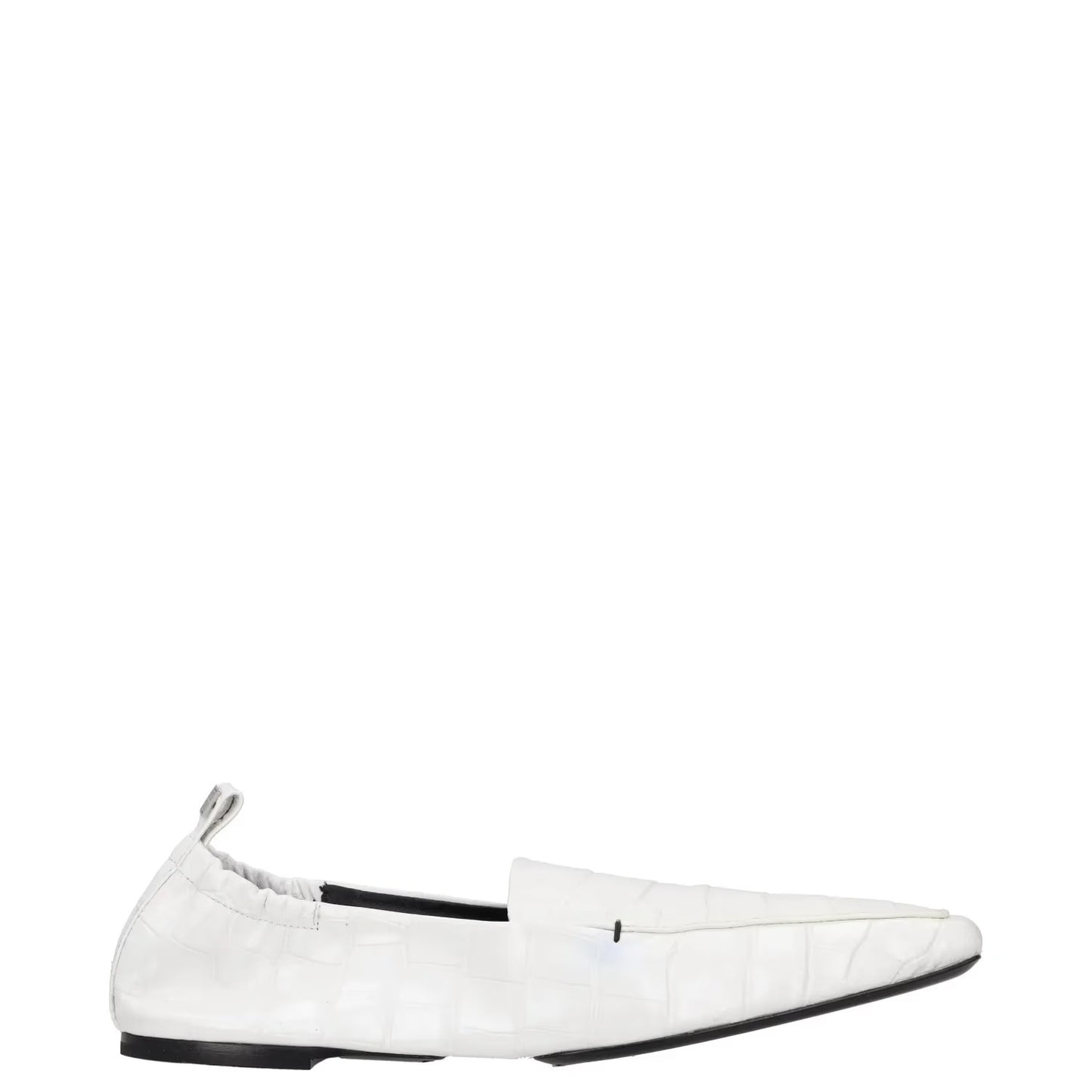 TOTEME Womens Flats White Leather Crocodile Texture Pointed Toe UK 6 RRP 385