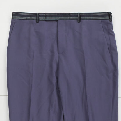 DIOR HOMME Mens Tapered Trousers Purple Dress Pants Belt Detail Size 36 RRP 620 — View 2
