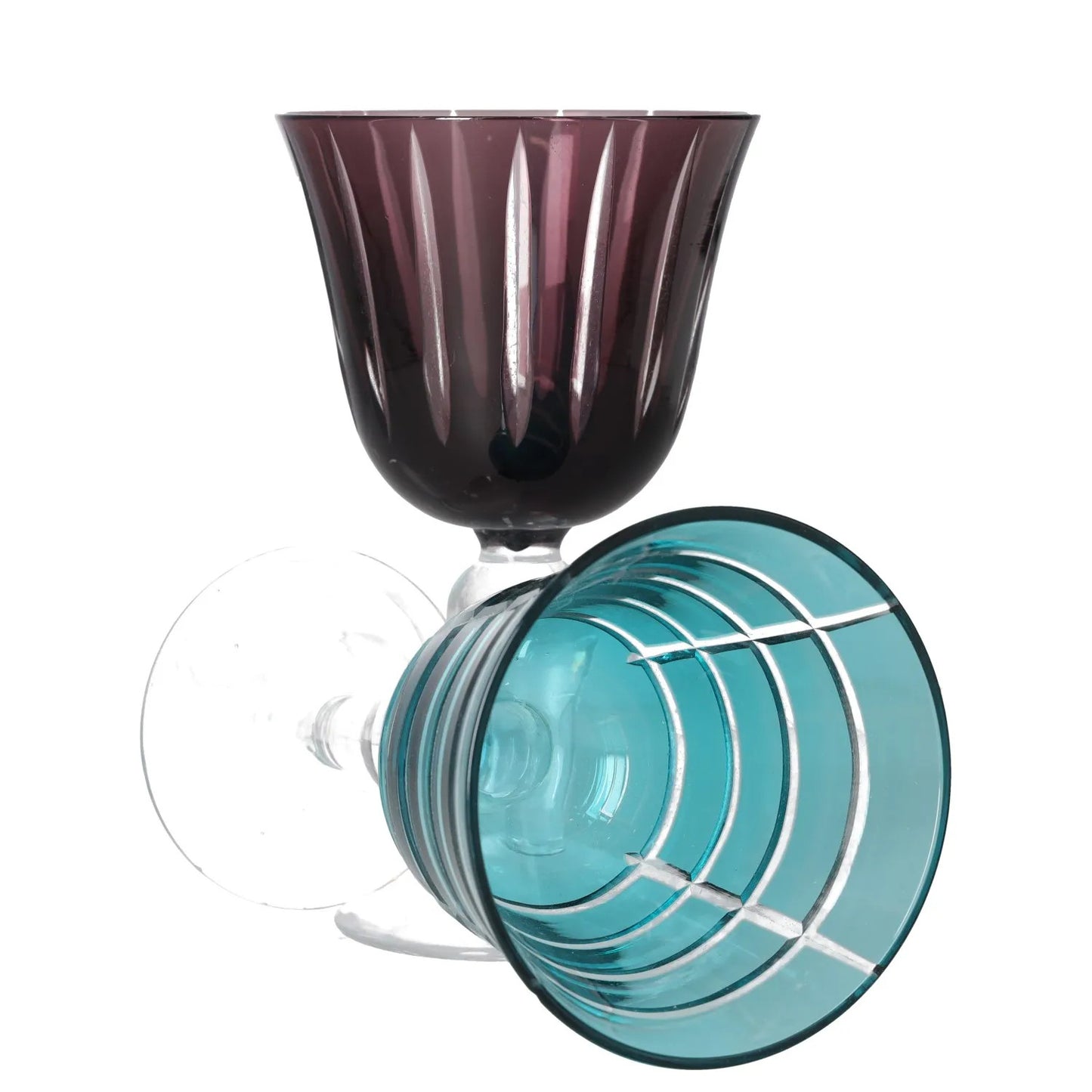 POLS POTTEN Wine Glasses Set Of 6 Glassware Multicoloured Striped OS RRP 140 — View 4