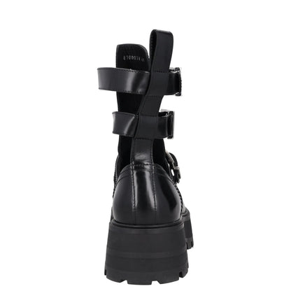 ALEXANDER MCQUEEN Womens Boots Platform Ankle Straps Black Leather UK 8 RRP 450 — View 3