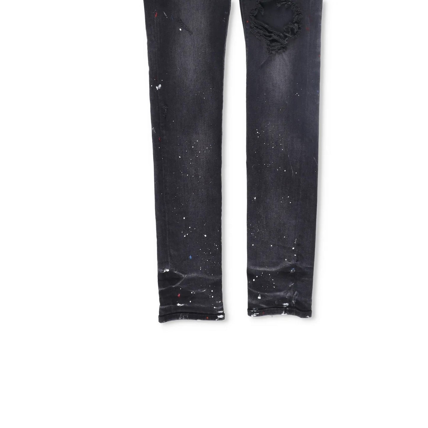 AMIRI Mens Skinny Jeans Cotton Blend Paint Splatter Distressed Black 31 RRP 745 — View 4
