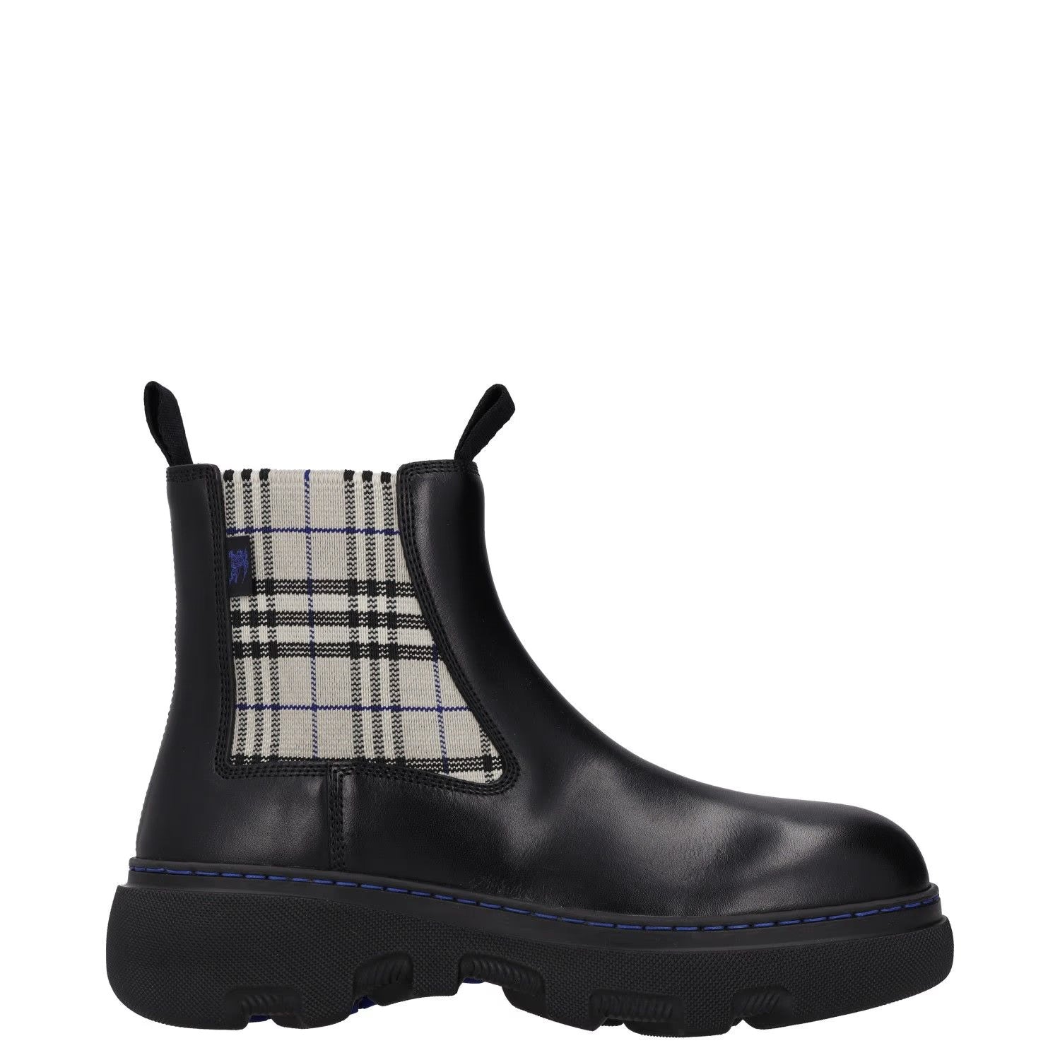 BURBERRY Womens Burb Creeper Chelsea Boot Flat Check Pattern Black UK7 RRP 828