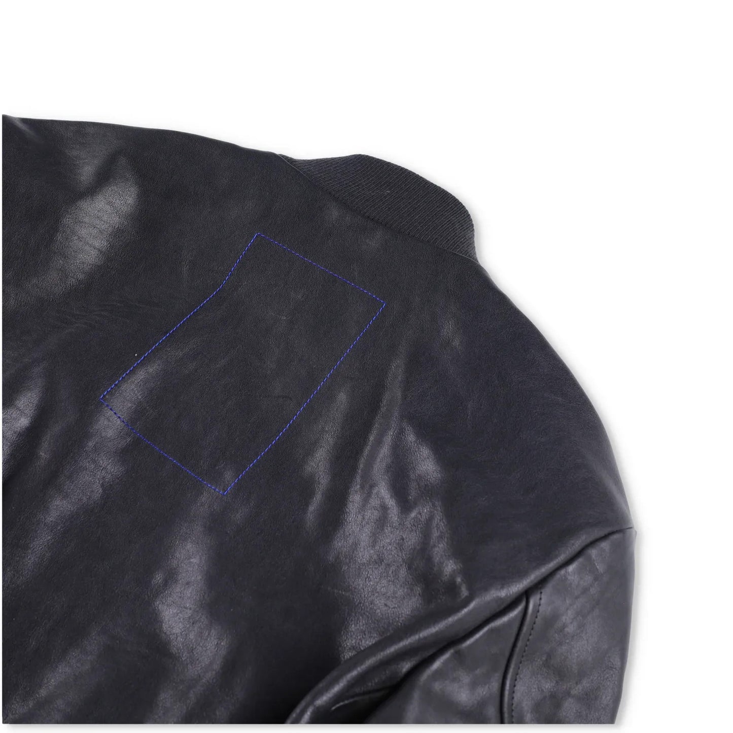 BURBERRY Mens Bomber Jacket Zipped Leather Black Band Collar Size 46 RRP 3490 — View 7