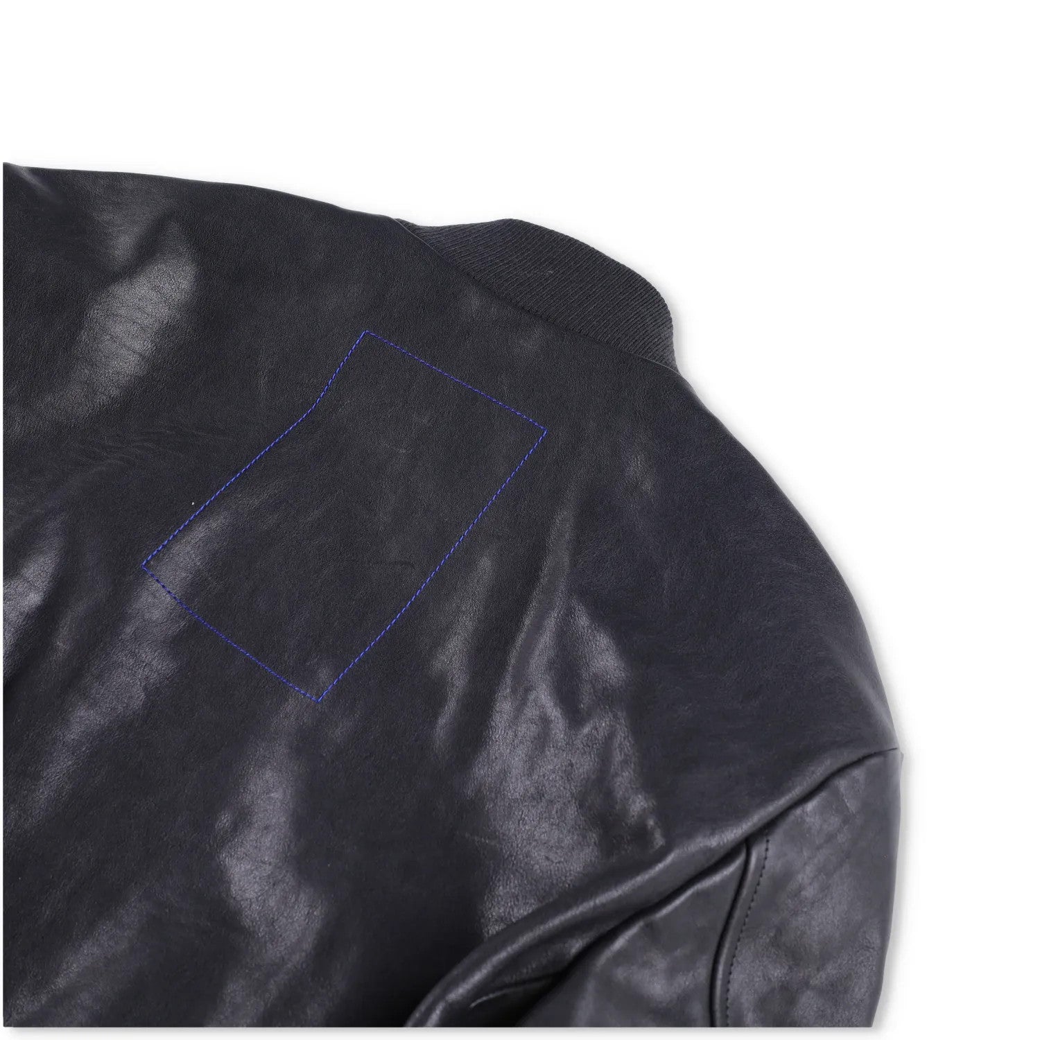 BURBERRY Mens Bomber Jacket Zipped Leather Black Band Collar Size 46 RRP 3490 — View 7