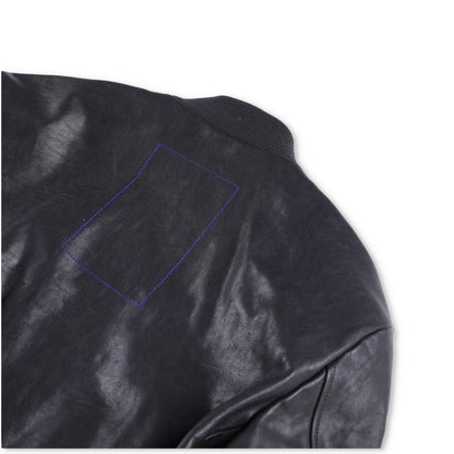 BURBERRY Mens Bomber Jacket Zipped Leather Black Band Collar Size 46 RRP 3490 — View 7