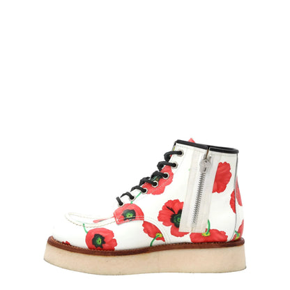 KENZO Womens Yama Lace Boots Leather Casual White Red Floral Size 39 RRP 735 — View 5