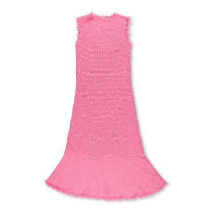 JIL SANDER Womens Midi Dress Sleeveless Flared Hem Frayed Edges Pink 38 RRP 2080 — View 2