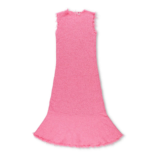 JIL SANDER Womens Midi Dress Sleeveless Flared Hem Frayed Edges Pink 38 RRP 2080 — View 2