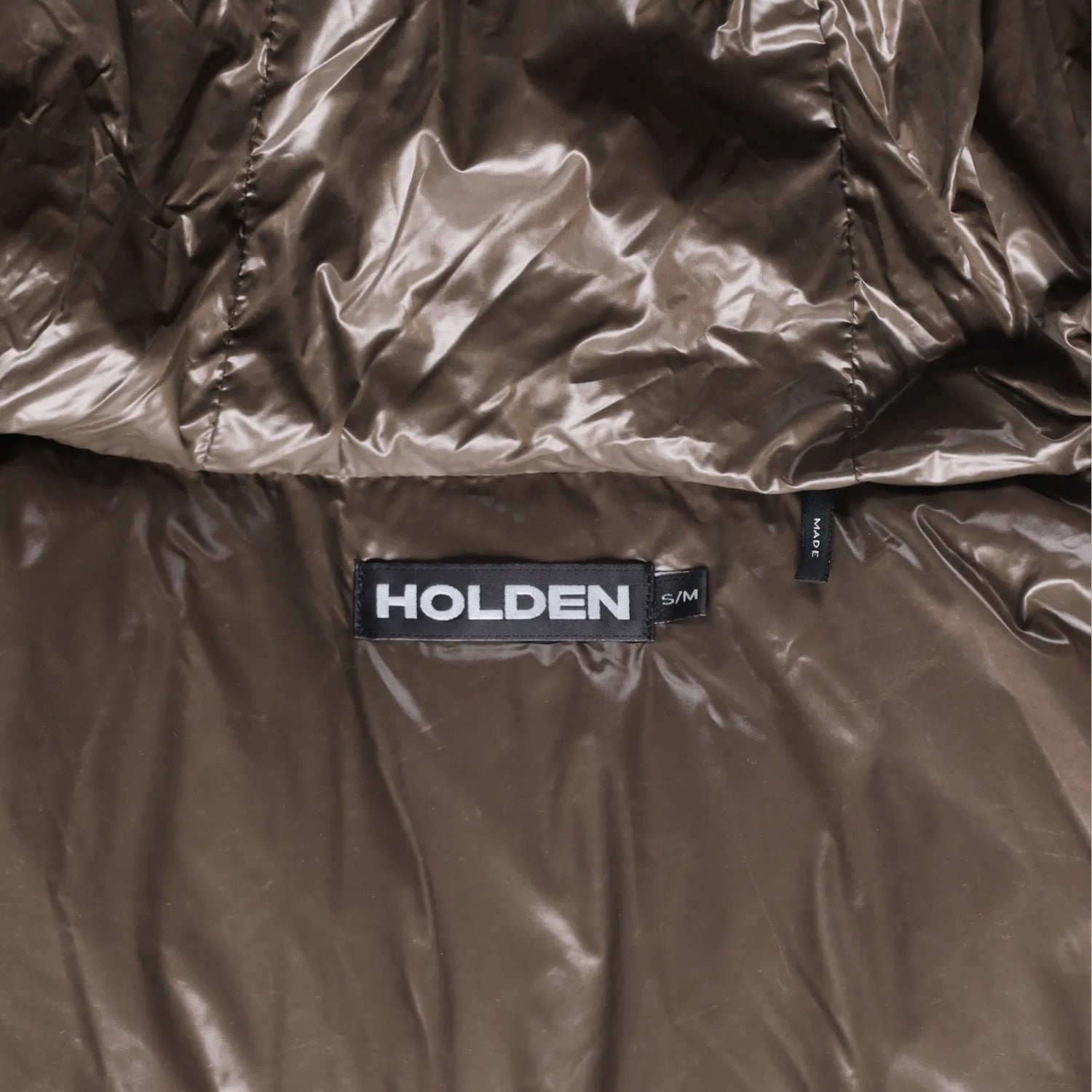 HOLDEN Mens Beige Hooded Puffer Jacket Nylon Polyamide Zip Closure S-M RRP 800 — View 8