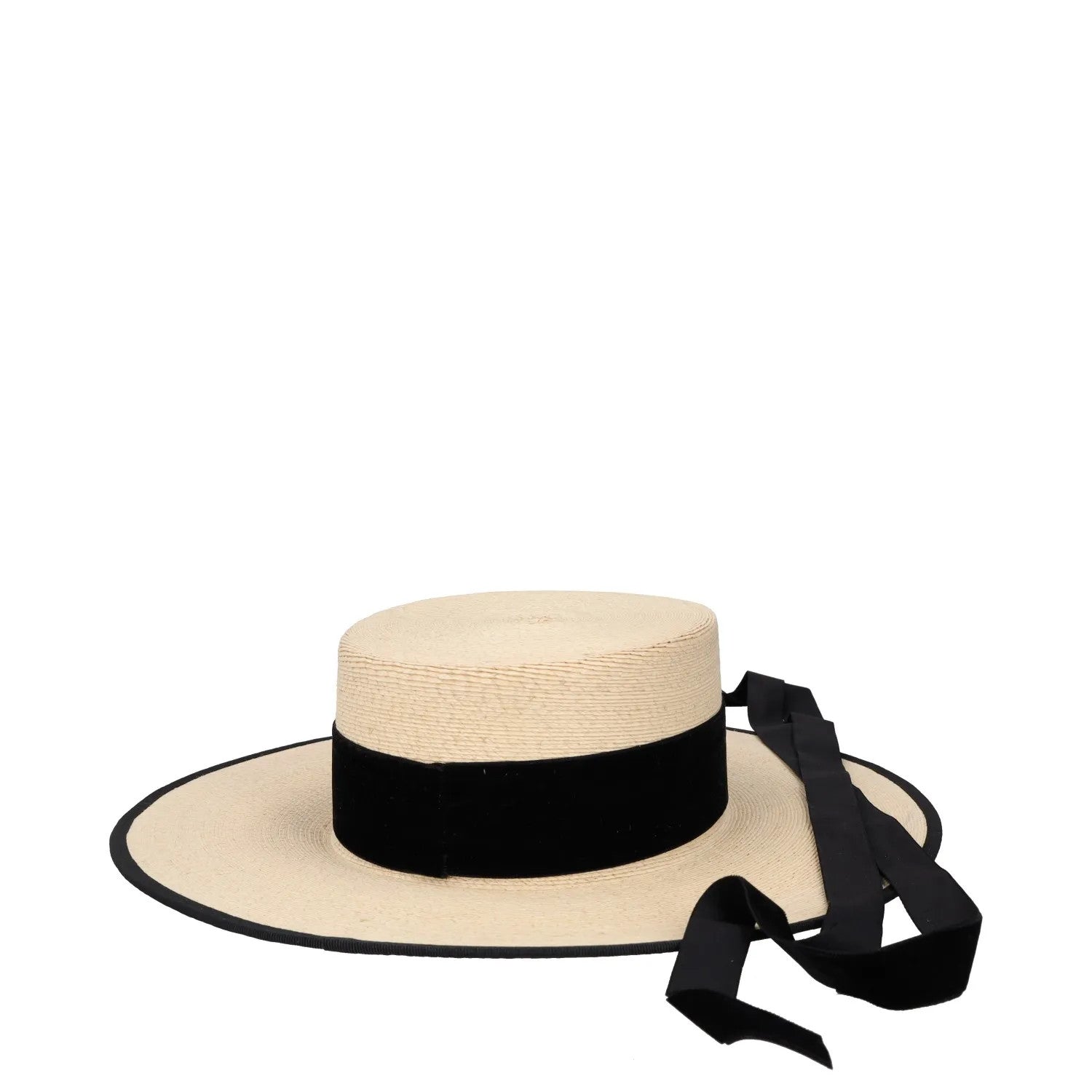 ELIURPI Womens Hat Beige Straw Boater Hat Black Strap Summer Size M RRP 300 — View 5