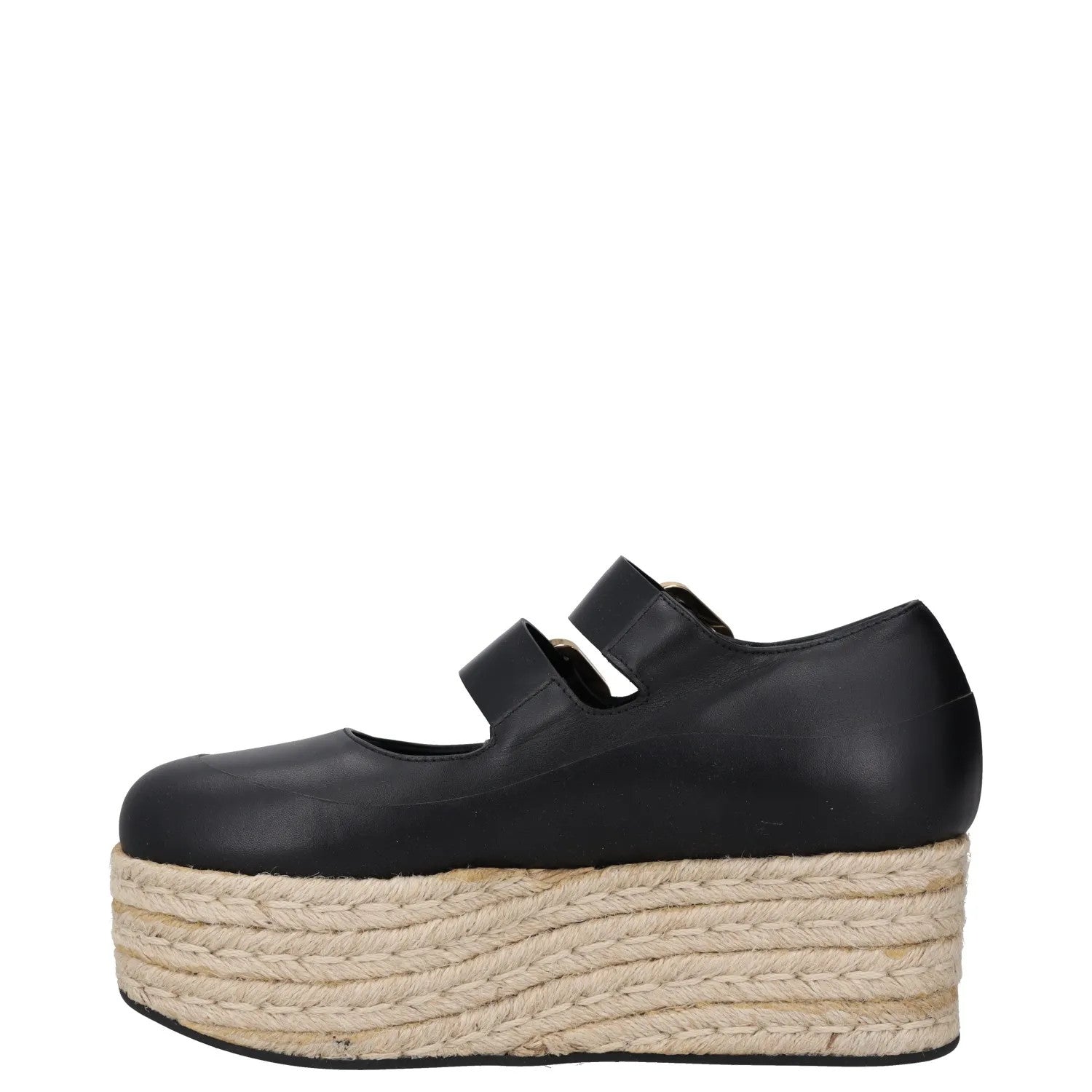 MARNI Womens Espadrille Sandals Black Leather Buckle Strappy UK 4 RRP 250 — View 4