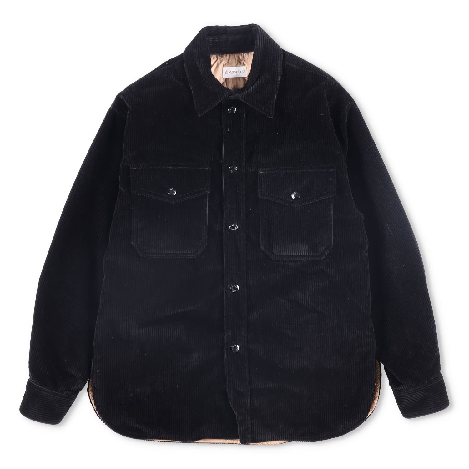 PALM ANGELS X MONCLER Mens Shirt Jacket Black Corduroy Size 40 RRP 802