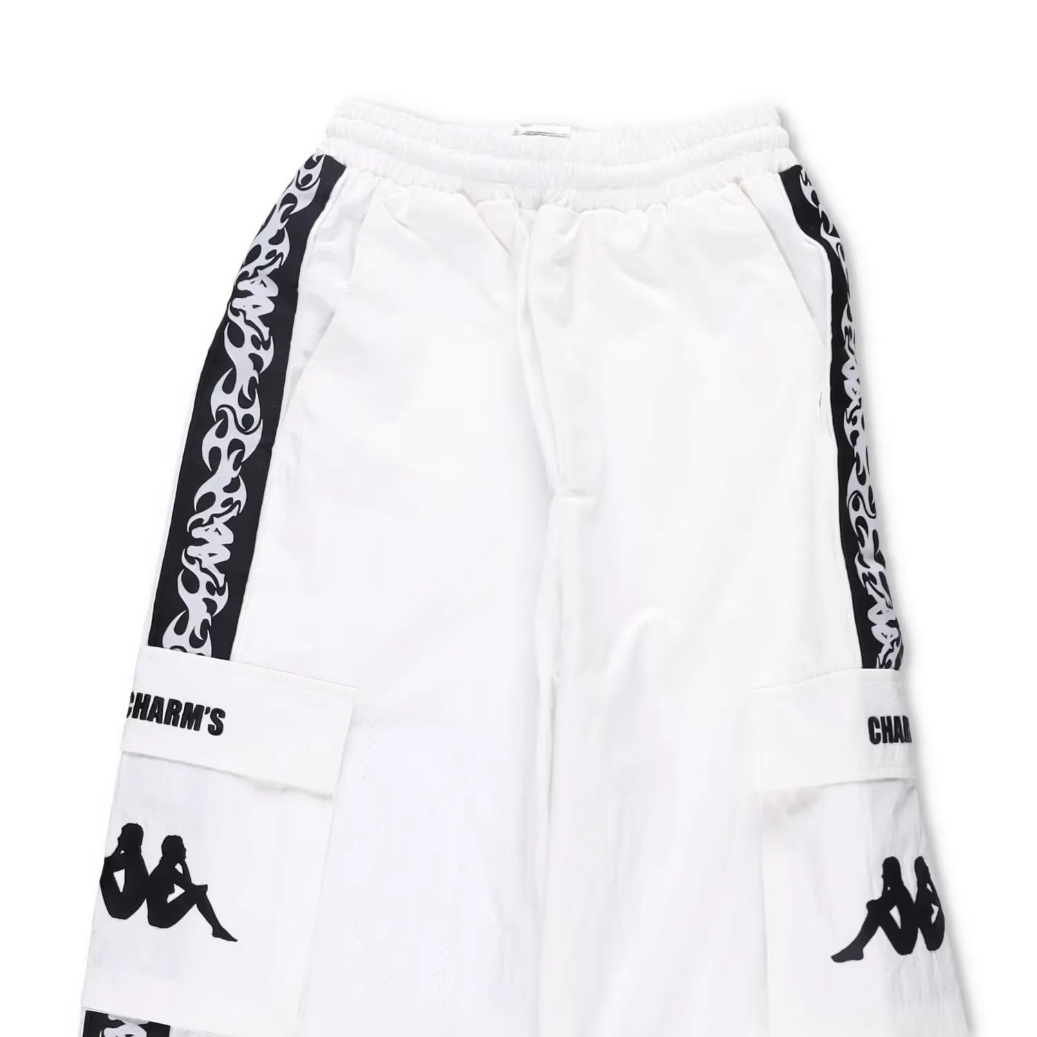 CHARMS x KAPPA Womens Track Pants White Black Trousers Logo Size S RRP 150 — View 2