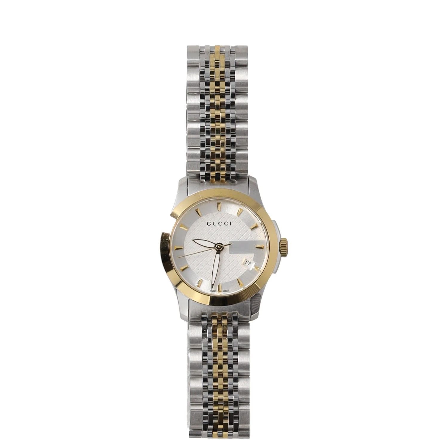 GUCCI Womens Wristwatch Silver Gold Stainless Steel Water Resistant OS RRP 1200