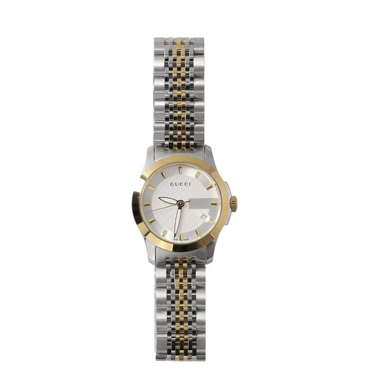GUCCI Womens Wristwatch Silver Gold Stainless Steel Water Resistant OS RRP 1200
