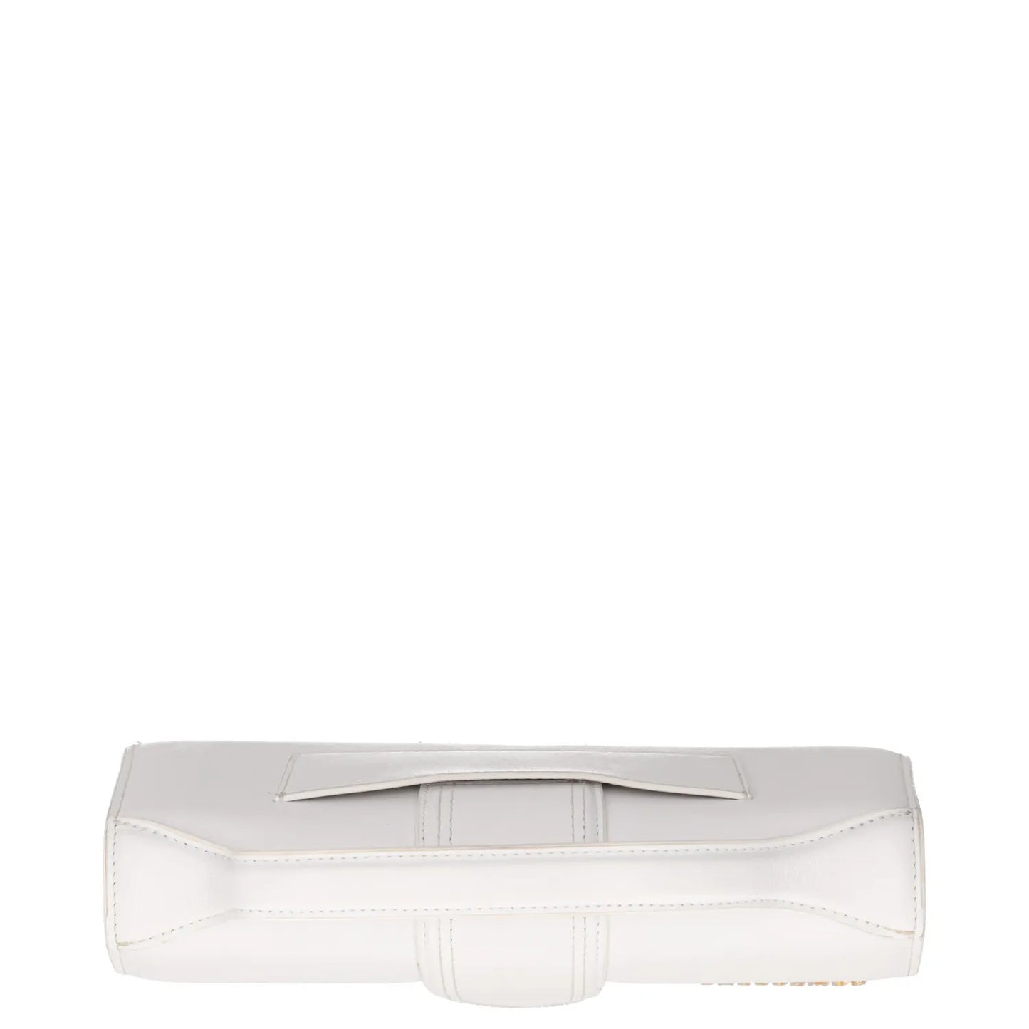 JACQUEMUS Womens Top Handle Bag White Leather Gold Logo Size M RRP 600 — View 7