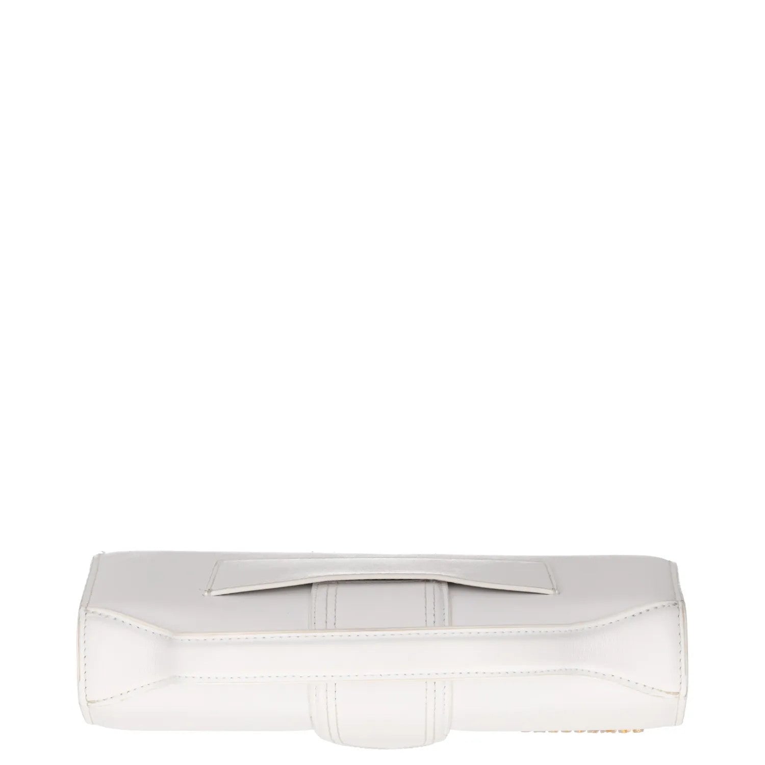 JACQUEMUS Womens Top Handle Bag White Leather Gold Logo Size M RRP 600 — View 7