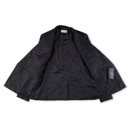 SAINT LAURENT Mens Button Accents Blazer Cotton Blend Black Size 48 RRP 2045 — View 10