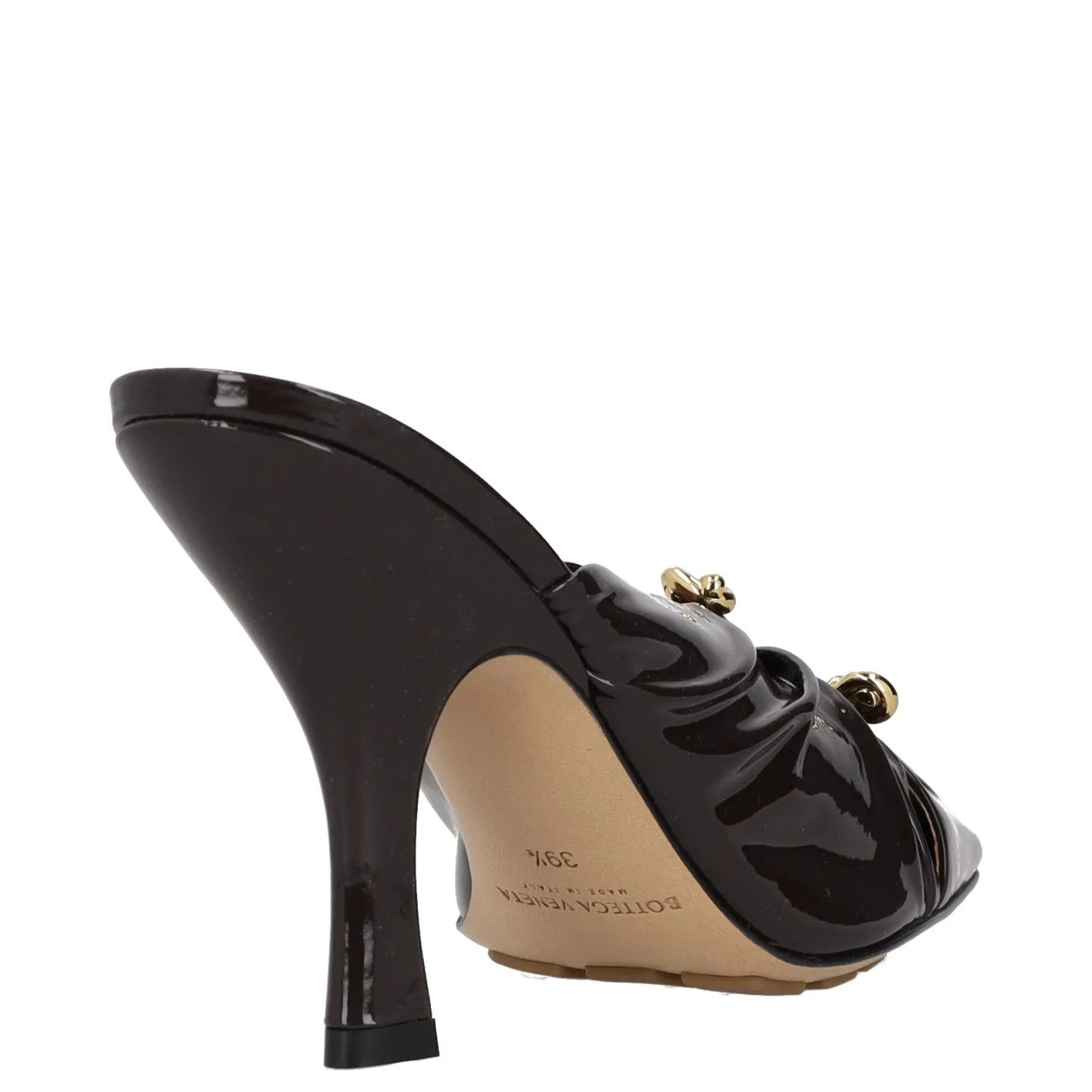 BOTTEGA VENETA Women High Heel Point Toe Mule Patent Leather Brown UK6.5 RRP1330 — View 6