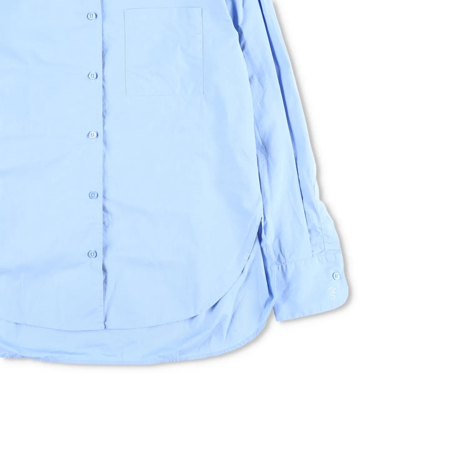 FRANKIE SHOP Women Lui Organic Cotton Button Up Long Sleeve Shirt Blue XS RRP130 — View 4
