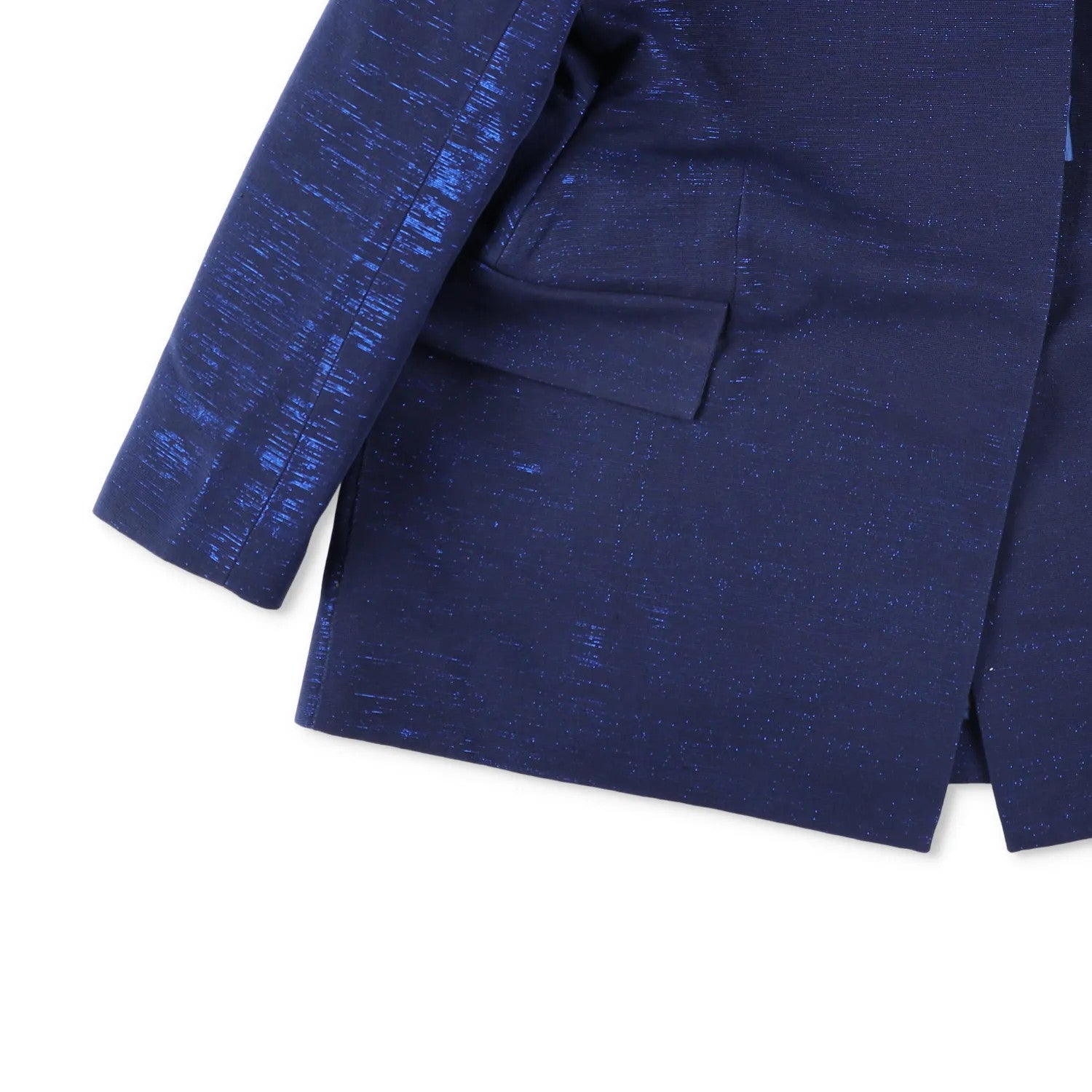 PAPA OPPONG Womens Shika Petiole Kente Blazer Jacket Blue Hook & Eye S RRP 2065 — View 3