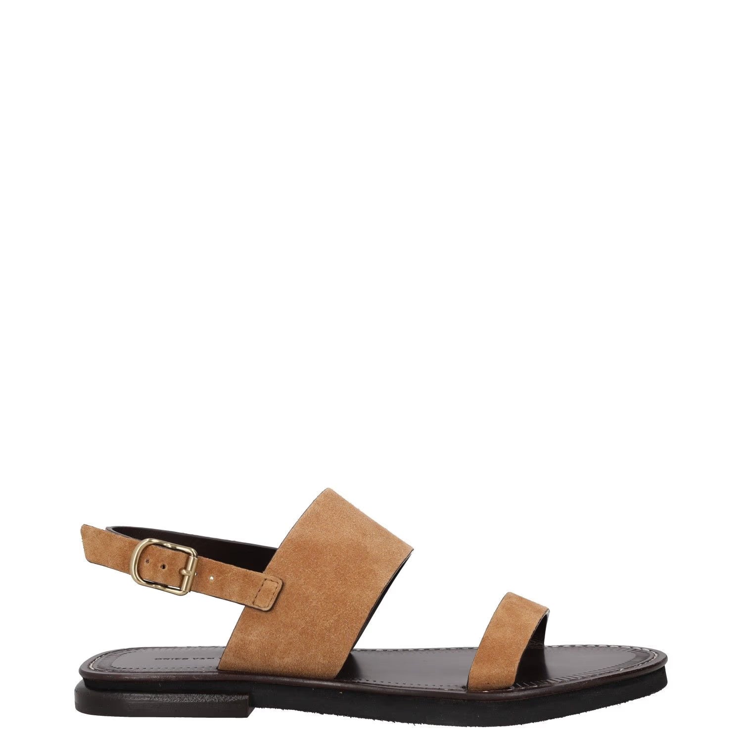 DRIES VAN NOTEN Womens Sandal Brown Leather Strap Buckle Open Toe UK 8 RRP 375