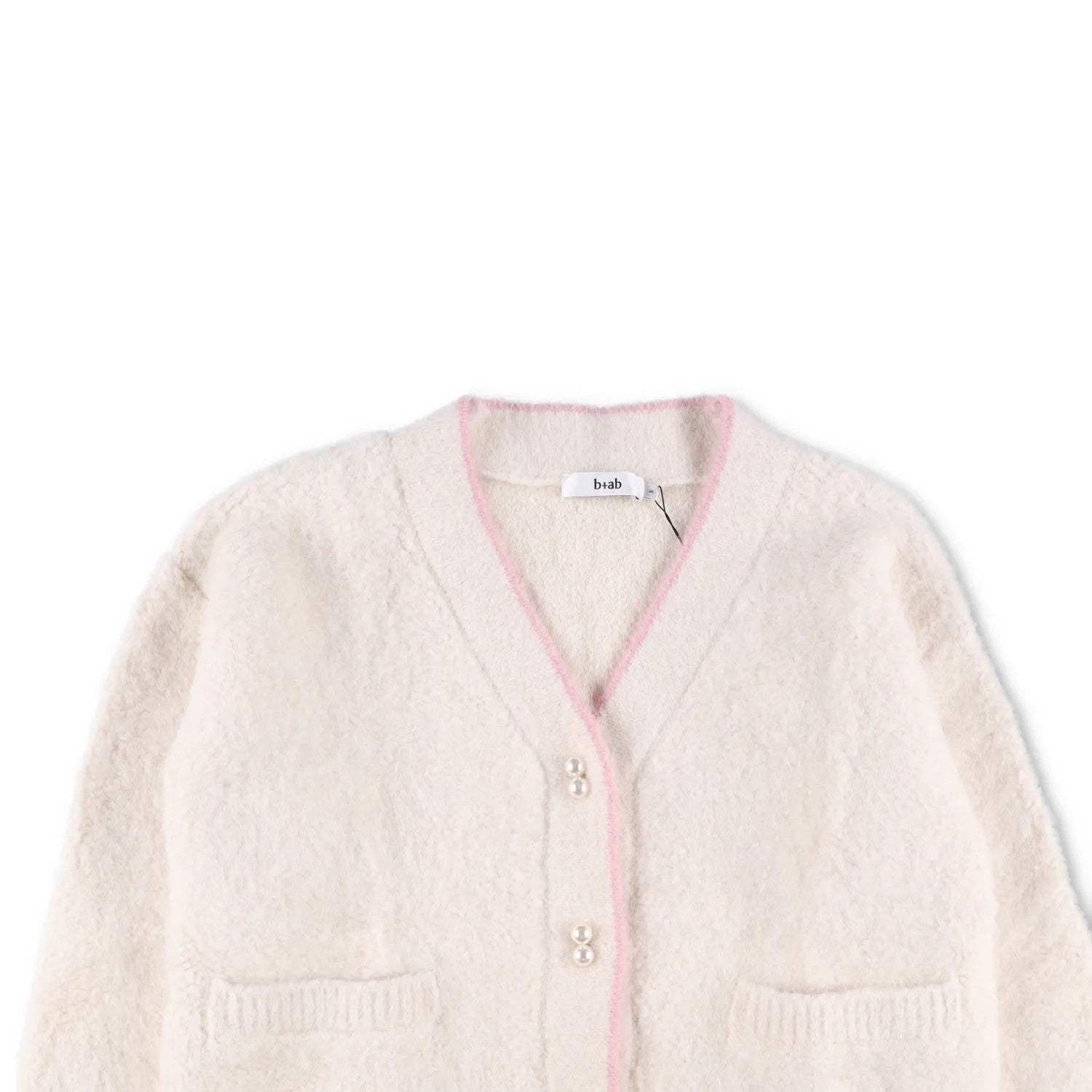 B + AB Womens Jumper Cardigan V-Neck Button Knit Pink Edge Size S RRP 350 — View 2