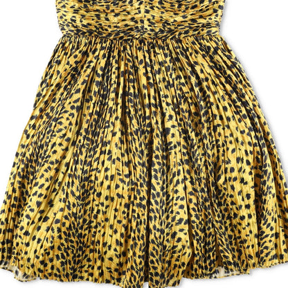 SAINT LAURENT Womens Tank Dress Yellow Animal Print Sleeveless Size 38 RRP 900 — View 3