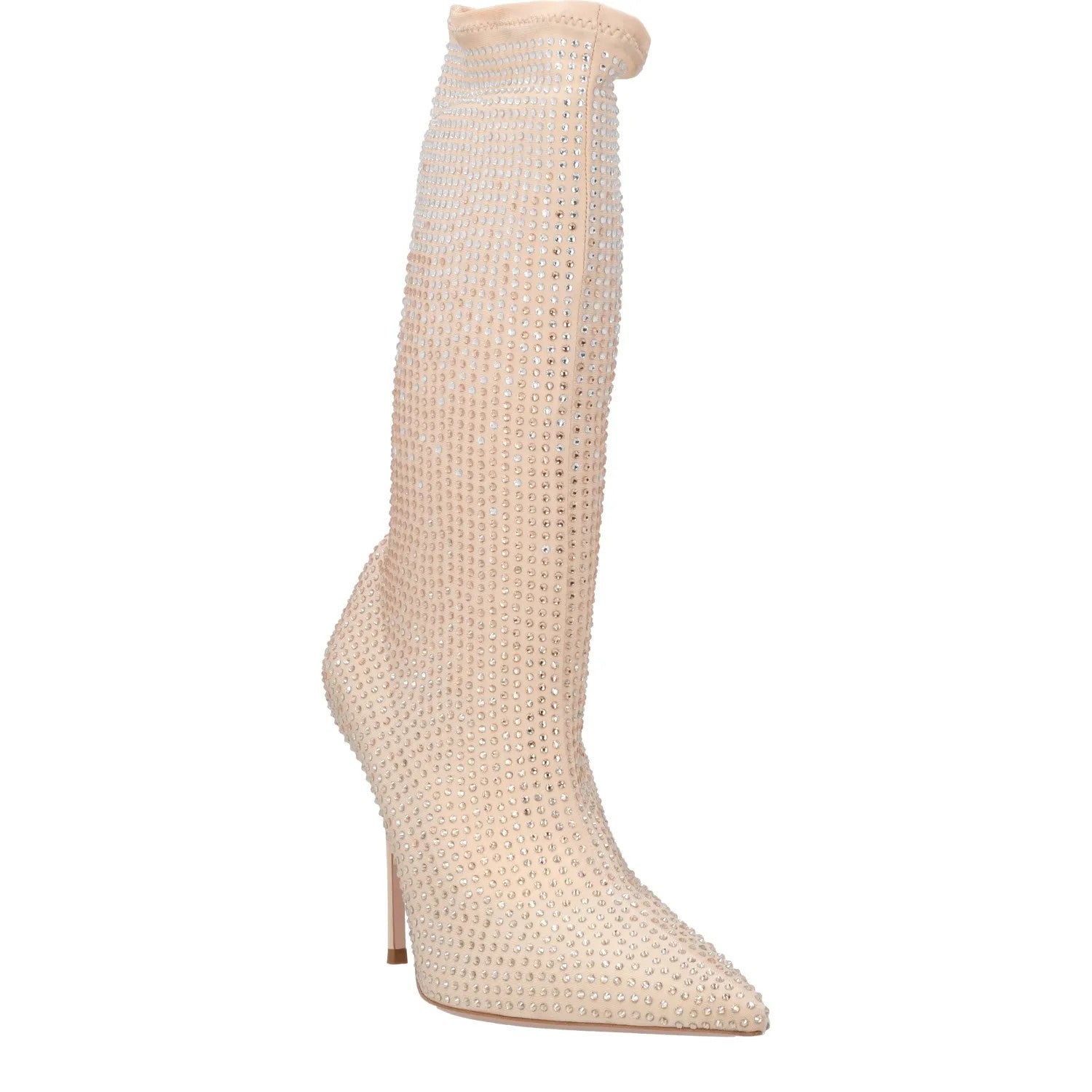 GEDEBE Womens Logan Fabric Boots Beige Mid Calf Stiletto Heel 40 RRP 840 — View 2