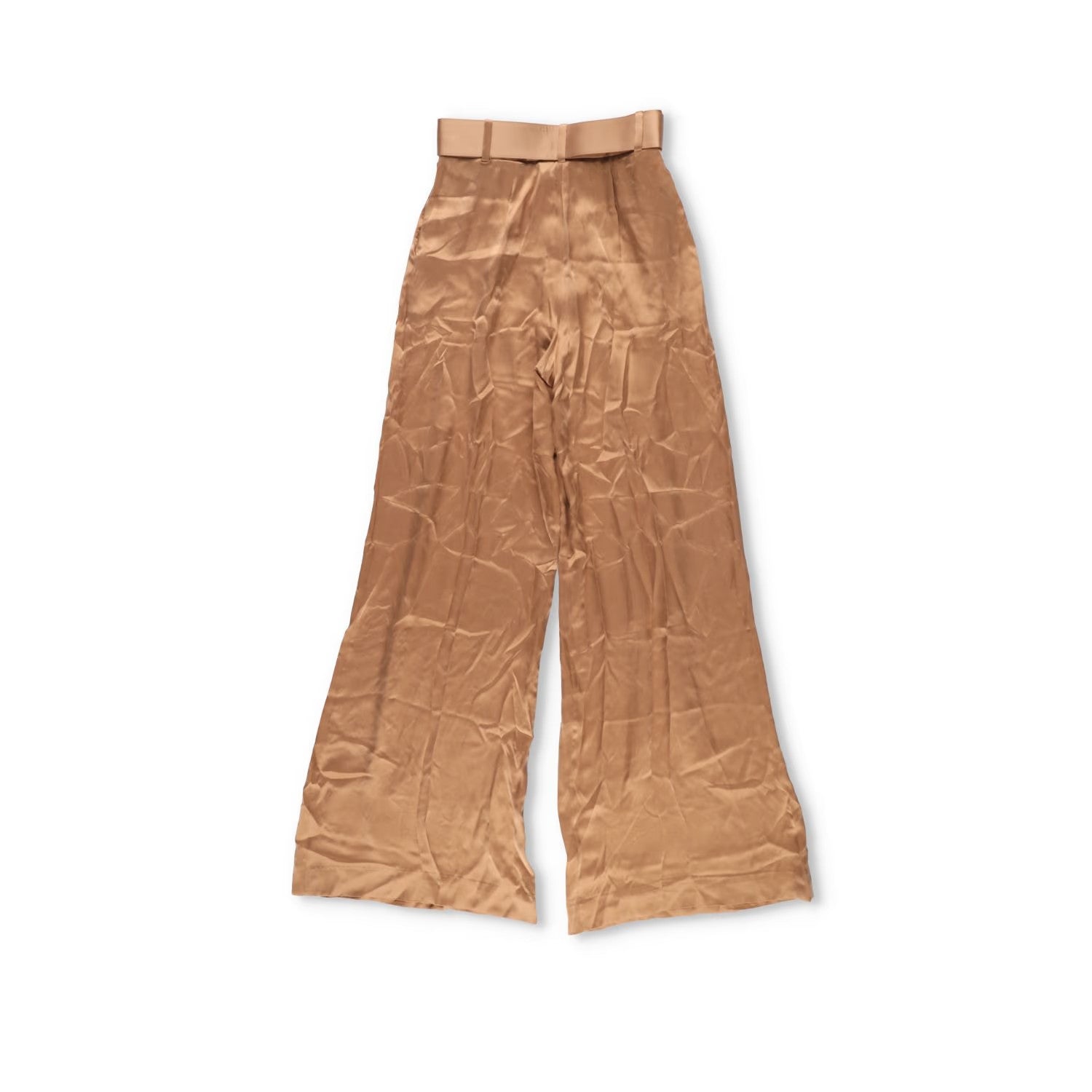 ZIMMERMANN Womens Silk Tuck Pant Sand Brown Wide Leg Trousers UK 8 RRP 375 — View 7