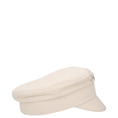 RUSLAN BAGINSKIY Womens Cotton Crystal Baker Boy Hat Ivory Rhinestone M RRP 375 — View 6