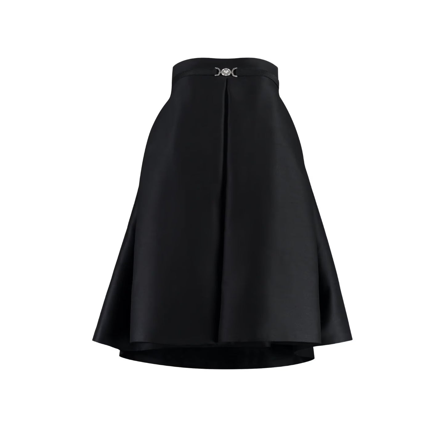 VERSACE Womens Midi Dress Pleated High Rise Wide Leg Silk Black 38 RRP 3520