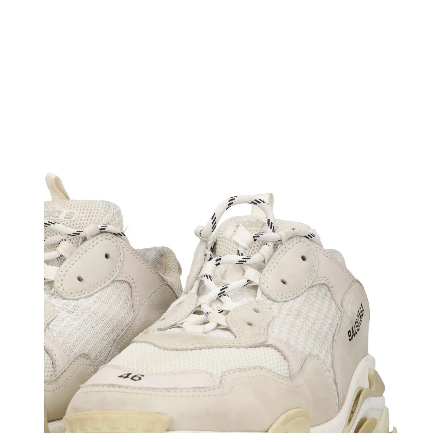 BALENCIAGA Womens Trainers White Leather Low Top Lace Up Sneaker UK 12 RRP 750 — View 8