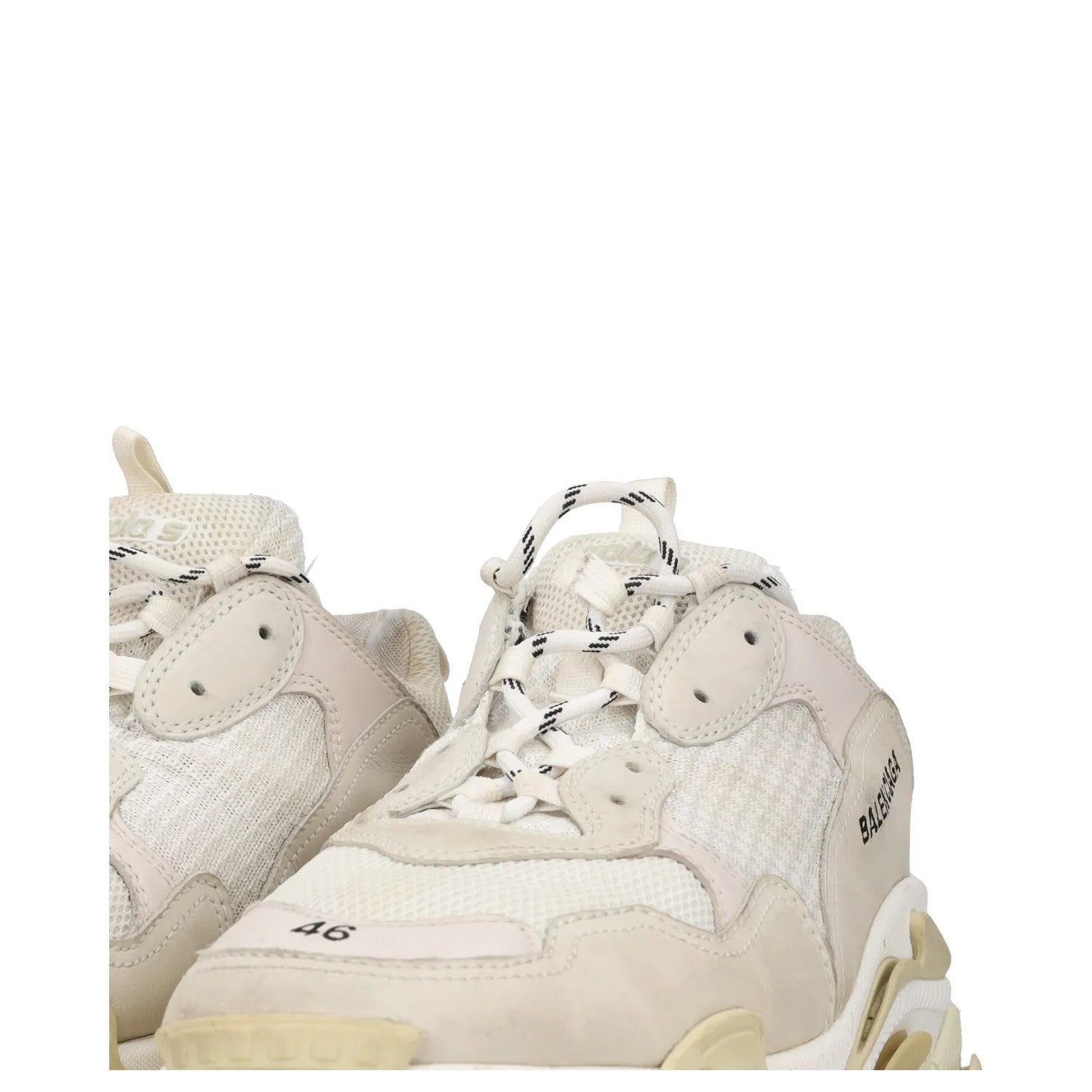 BALENCIAGA Womens Trainers White Leather Low Top Lace Up Sneaker UK 12 RRP 750 — View 8