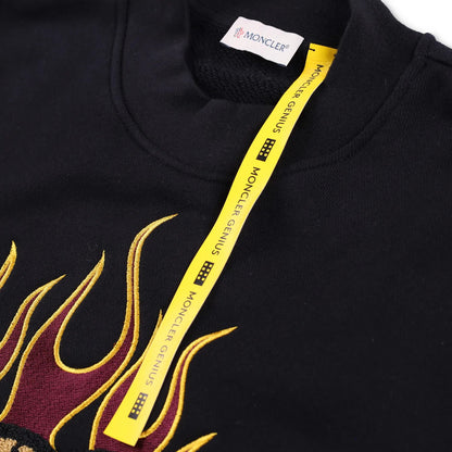 MONCLER GENIUS X Palm Angels Womens Bear Flames Sweatshirt Black XS RRP 565 — View 6