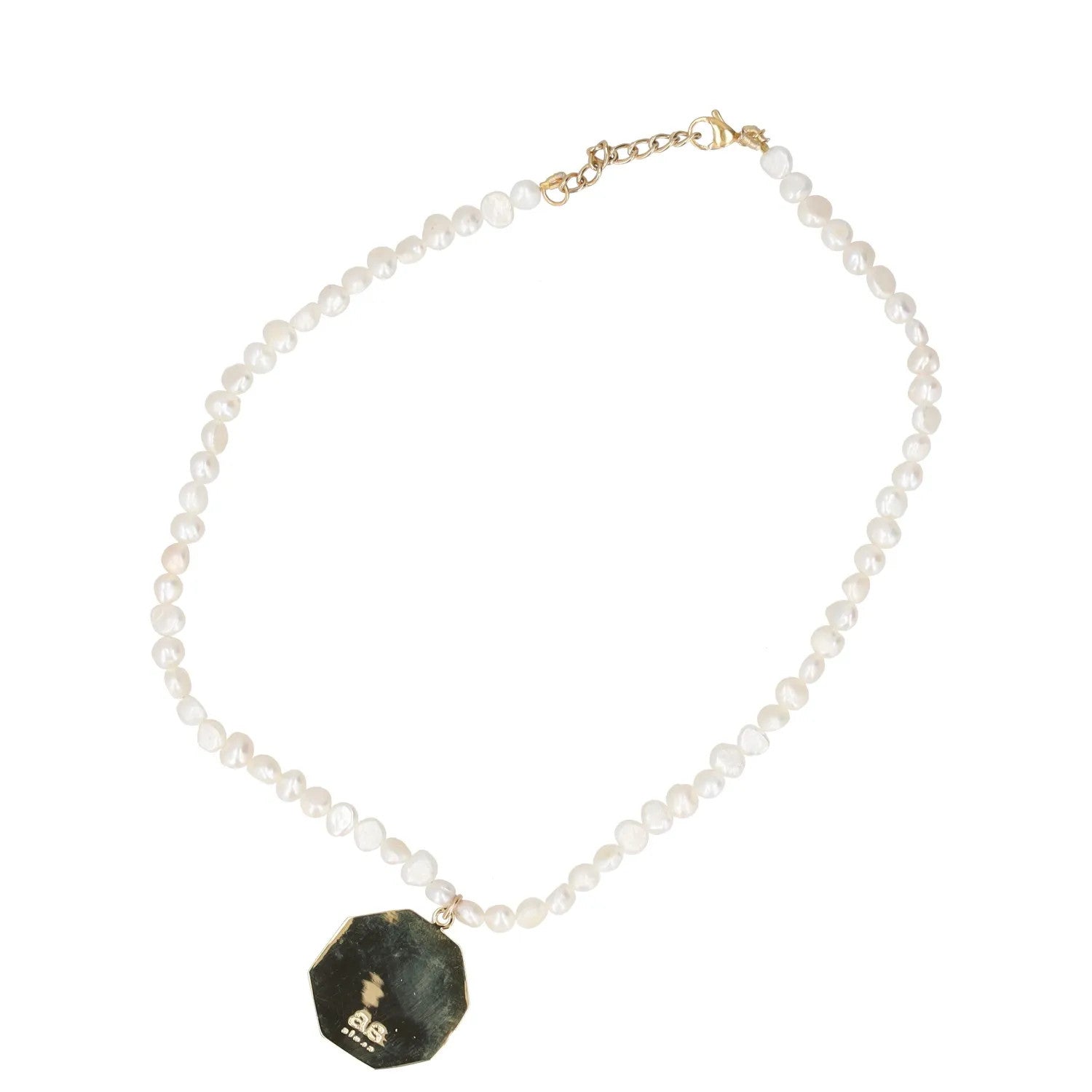 ALONA Womens White Pearl Necklace Gold Colour Pendant Lobster Clasp S RRP 125 — View 3