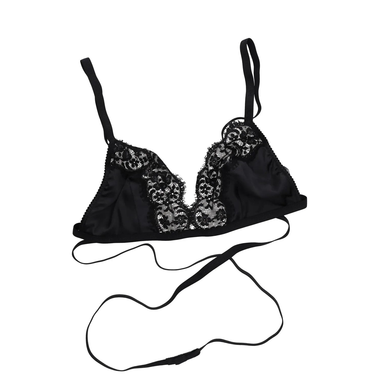 DOLCE & GABBANA Womens Silk Rggsno Bra Bralette Black Lace Size M RRP 233 — View 4